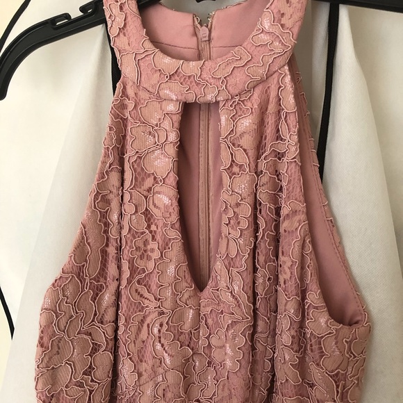 Pink Lace Halter Dress - Picture 3 of 5